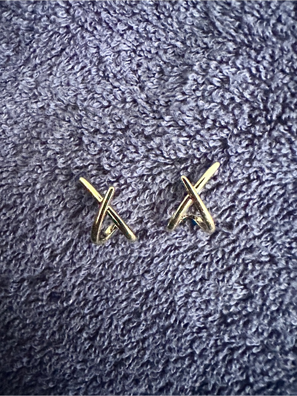 Delicate Gold X-Shape Stud Earrings for Women